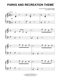 page one of Parks And Recreation Theme (Beginning Piano Solo)