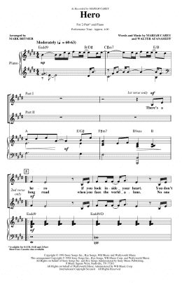 page one of Hero (arr. Mark Brymer) (2-Part Choir)