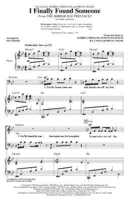 page one of I Finally Found Someone (arr. Ed Lojeski) (SAB Choir)