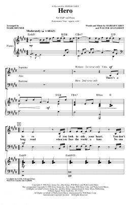 page one of Hero (arr. Mark Brymer) (SAB Choir)