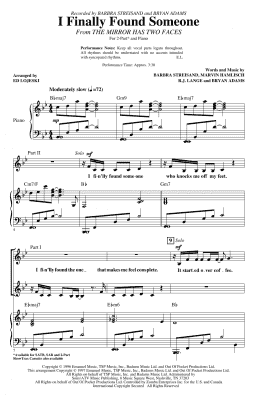 page one of I Finally Found Someone (arr. Ed Lojeski) (2-Part Choir)