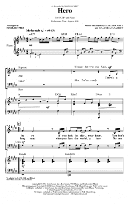 page one of Hero (arr. Mark Brymer) (SATB Choir)
