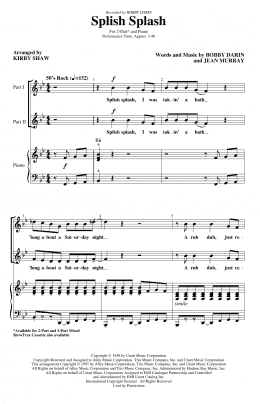 page one of Splish Splash (arr. Kirby Shaw) (2-Part Choir)