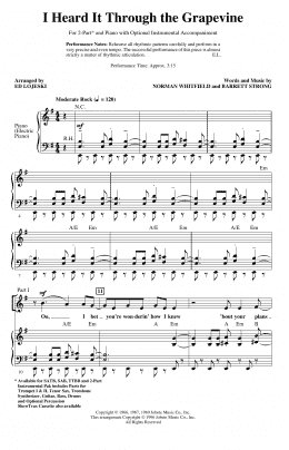page one of I Heard It Through The Grapevine (arr. Ed Lojeski) (2-Part Choir)
