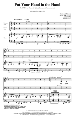 page one of Put Your Hand In The Hand (arr. Kirby Shaw) (SATB Choir)