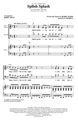 page one of Splish Splash (arr. Kirby Shaw) (3-Part Mixed Choir)