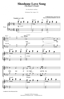 page one of Shoshone Love Song (The Heart's Friend) (3-Part Mixed Choir)