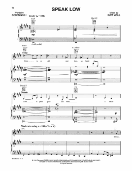 page one of Speak Low (Piano, Vocal & Guitar Chords (Right-Hand Melody))