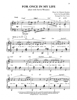 page one of For Once In My Life (arr. Dan Coates) (Easy Piano)