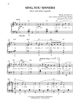 page one of Sing, You Sinners (arr. Dan Coates) (Easy Piano)