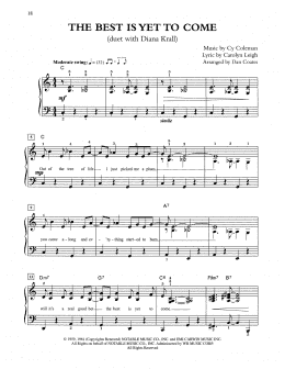 page one of The Best Is Yet To Come (arr. Dan Coates) (Easy Piano)