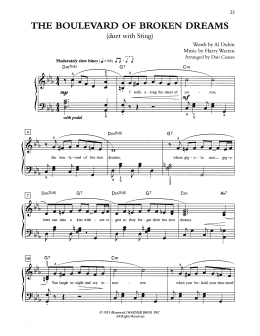 page one of The Boulevard Of Broken Dreams (arr. Dan Coates) (Easy Piano)