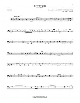page one of Let It Go (from Frozen) (Bassoon Solo)