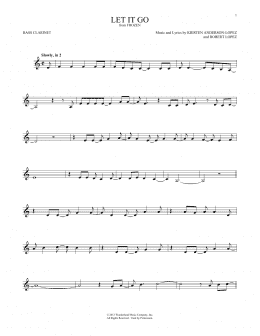 page one of Let It Go (from Frozen) (Bass Clarinet Solo)