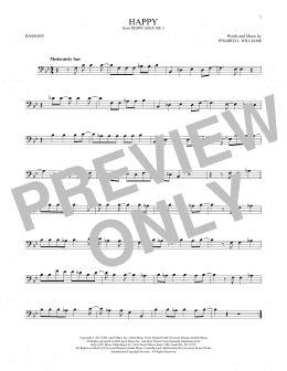 page one of Happy (from Despicable Me 2) (Bassoon Solo)