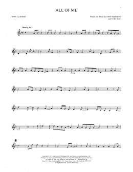 page one of All Of Me (Bass Clarinet Solo)