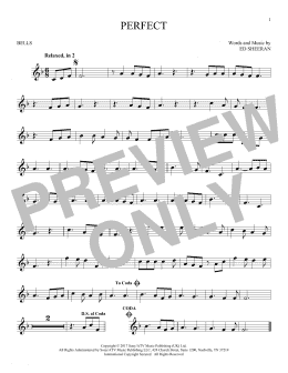 page one of Perfect (Bells Solo)