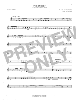 page one of Evermore (from Beauty and The Beast) (Bass Clarinet Solo)