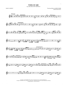page one of This Is Me (from The Greatest Showman) (Bass Clarinet Solo)