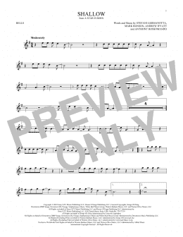 page one of Shallow (from A Star Is Born) (Bells Solo)