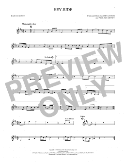 page one of Hey Jude (Bass Clarinet Solo)