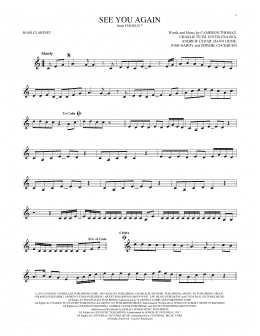 page one of See You Again (feat. Charlie Puth) (Bass Clarinet Solo)