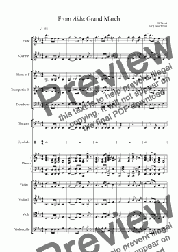 page one of VERDI From Aida - Grand March (arranged for training orchestra)