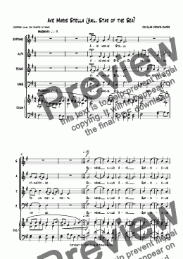 page one of Brooks-Davies: Ave Maris Stella (SATB choir + organ)