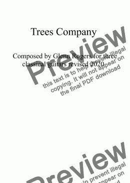 page one of 'Trees Company' classical guitar trio