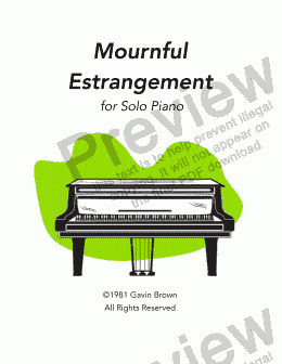 page one of Mournful Estrangement for Solo Piano