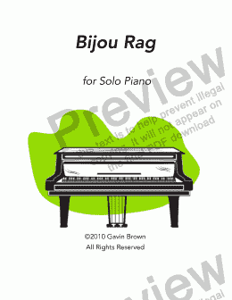 page one of Bijou Rag for Solo Piano