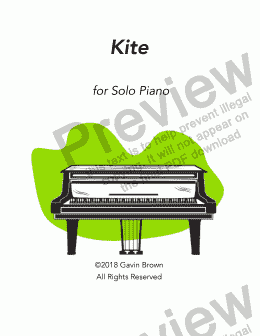 page one of Kite for Solo Piano