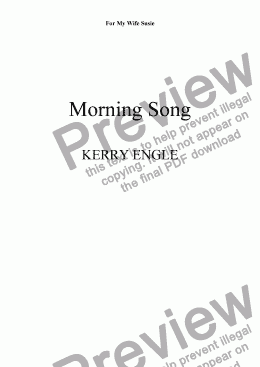 page one of Morning Song
