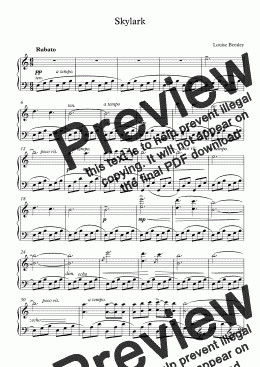 page one of SKYLARK FOR PIANO