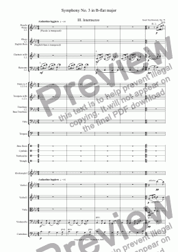 page one of Symphony No. 3 in B-flat major, Op. 75 - III. Intermezzo