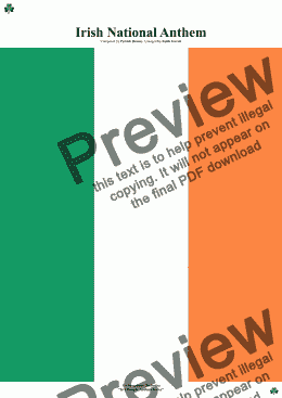 page one of Irish National Anthem for Symphony Orchestra (Kt Olympic Anthem Series)
