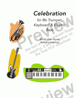 page one of Celebration for Trumpet in Bb, Keyboard, and Bass Guitar