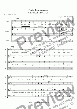 page one of Responsorial Psalm for the 7th Sunday O.T. (B)