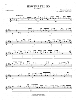 page one of How Far I'll Go (from Moana) (Vibraphone Solo)