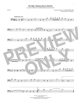 page one of Pure Imagination (from Willy Wonka & The Chocolate Factory) (Cello Solo)
