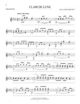 page one of Clair De Lune (Vibraphone Solo)