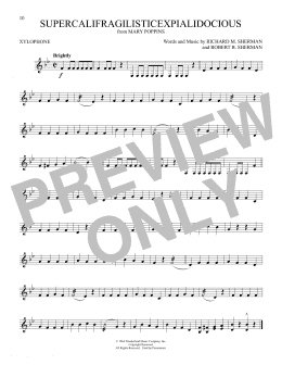 page one of Supercalifragilisticexpialidocious (from Mary Poppins) (Xylophone Solo)