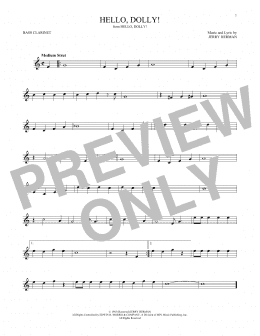 page one of Hello, Dolly! (Bass Clarinet Solo)