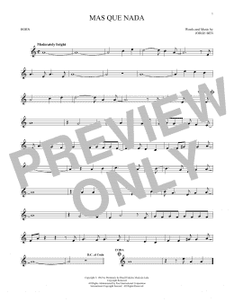 page one of Mas Que Nada (French Horn Solo)