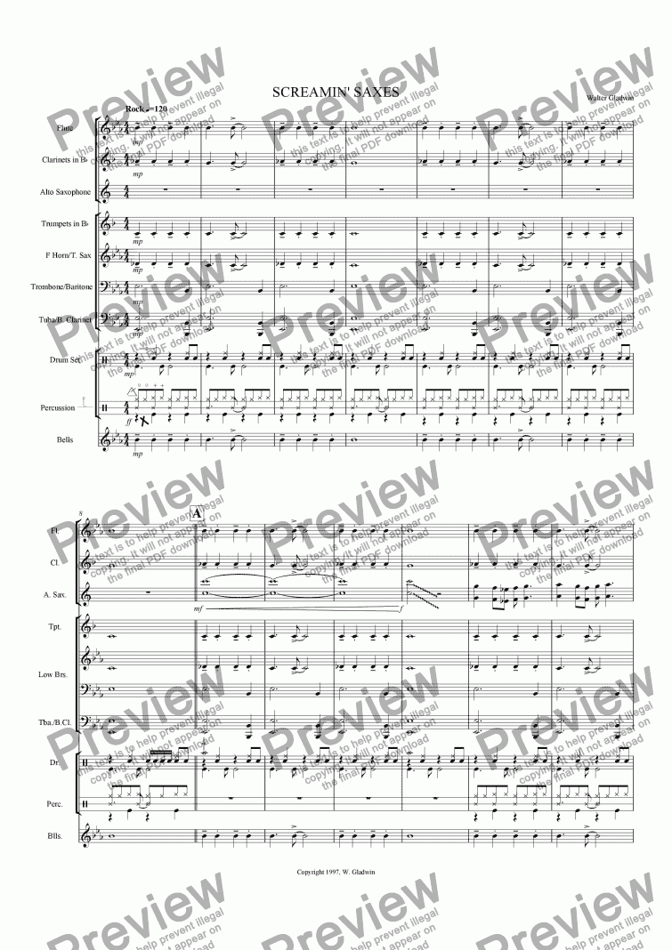 page one of Screamin’ Saxes