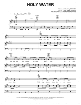 page one of Holy Water (Piano, Vocal & Guitar Chords (Right-Hand Melody))