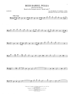 page one of Beer Barrel Polka (Roll Out The Barrel) (Bassoon Solo)