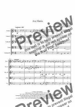 page one of Ave Maria (1599) (3 violins, viola, and cello)