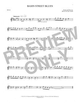 page one of Basin Street Blues (Bells Solo)