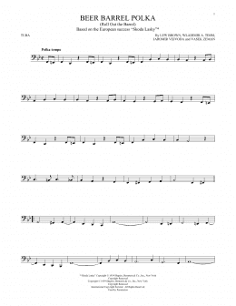 page one of Beer Barrel Polka (Roll Out The Barrel) (Tuba Solo)